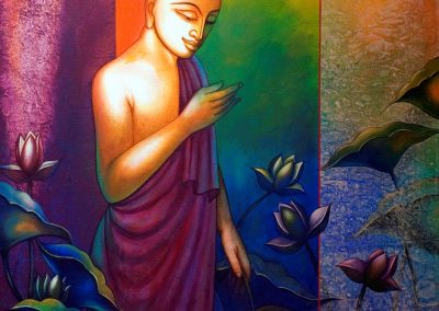MG Doddamani - the peace,acrylic on canvas